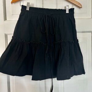 Handmade Black Ruffled Skirt